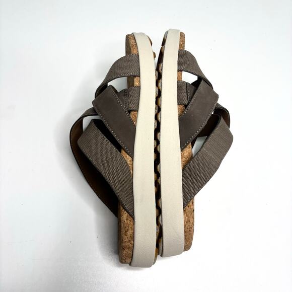 Keen Elle Mixed Slide Leather, Canvas Platform Slide Sandal 10.5 - Picture 7 of 8